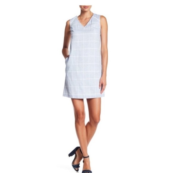 Julia Jordan Windowpane Print A-Line Dress - Picture 1 of 6